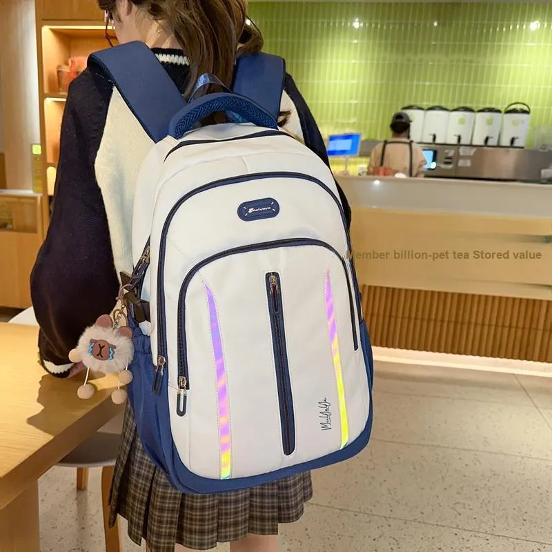 OUZIHUANG Nylon Backpack Regular Women's Multicolor-4