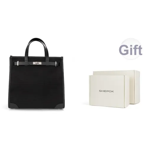 SHEPOK Холст с лицевой коровьей кожей холстовая сумка тоут-сумка сумка для покупок обычная сумка женская черный белый