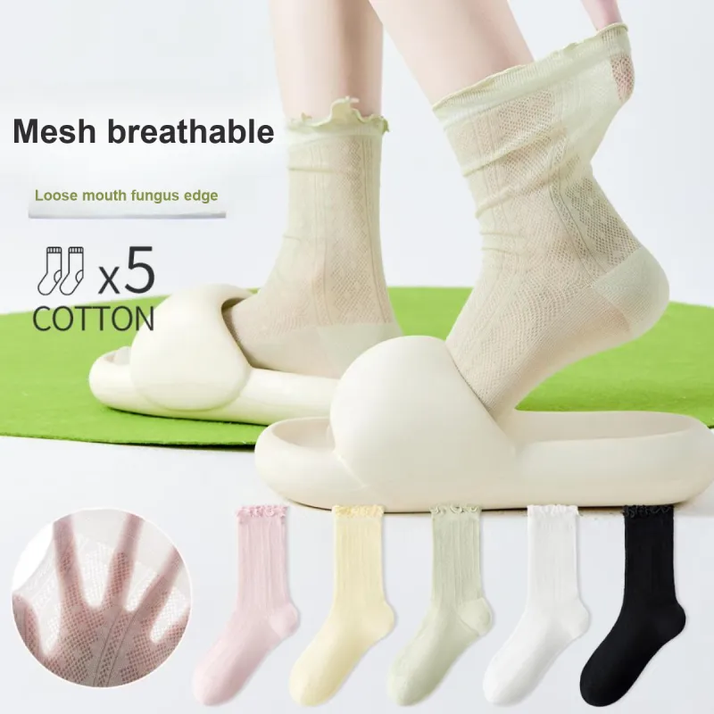 MIIOW Mid Calf Socks Women's 5 Pack-2