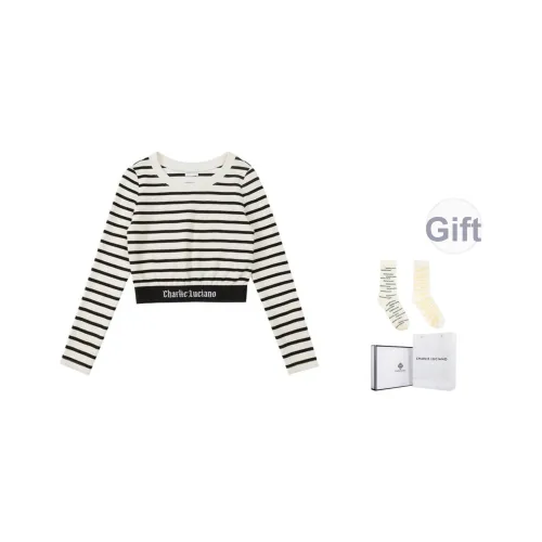 Charlie Luciano T-Shirt Женская Черный Белый