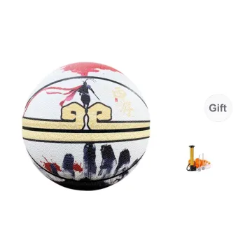 THREEHUAN PU Basketball White Red Size 7 Training Unisex