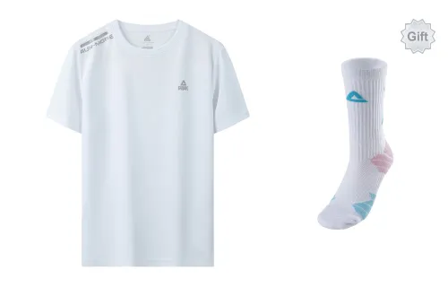 PEAK Comprehensive Sports Series T-Shirts Men White Includes Socks