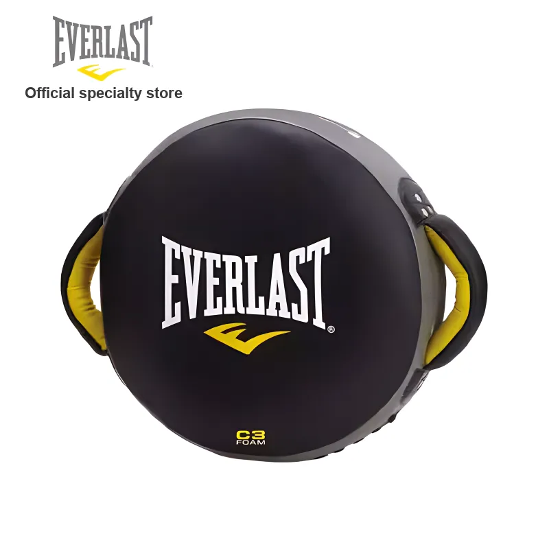 Everlast Taekwondo Equipment Taekwondo Kick Pad Cow Leather Unisex Black Gray-1