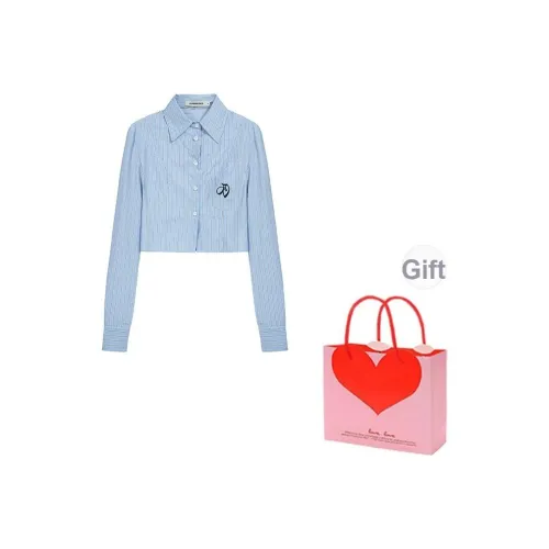 ZVJH Синий Женские Рубашки