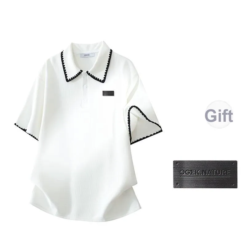 OGEK T Shirt Unisex White Comes With Brooch-0