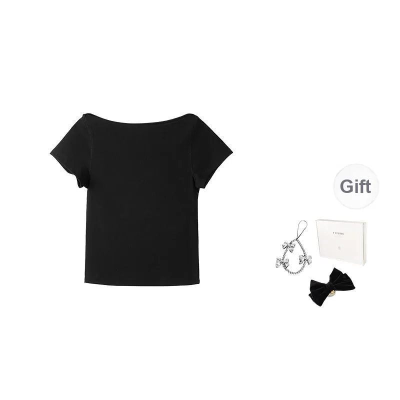 Fstudio Summer High Rise Petite Boat Neck Short Sleeved T Shirts Women's-7