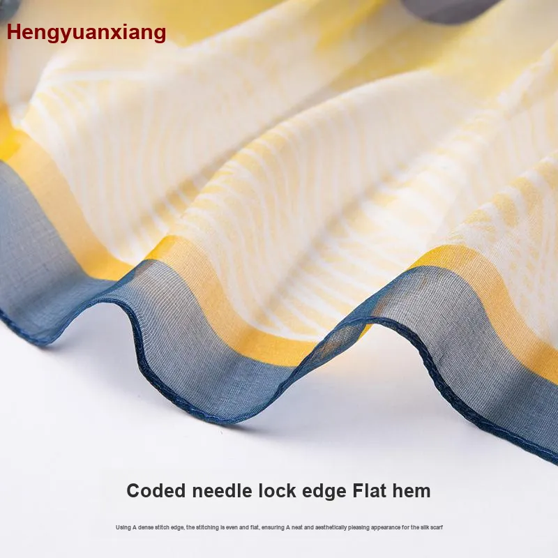 H YXIANG Silk Scarves Women's-11