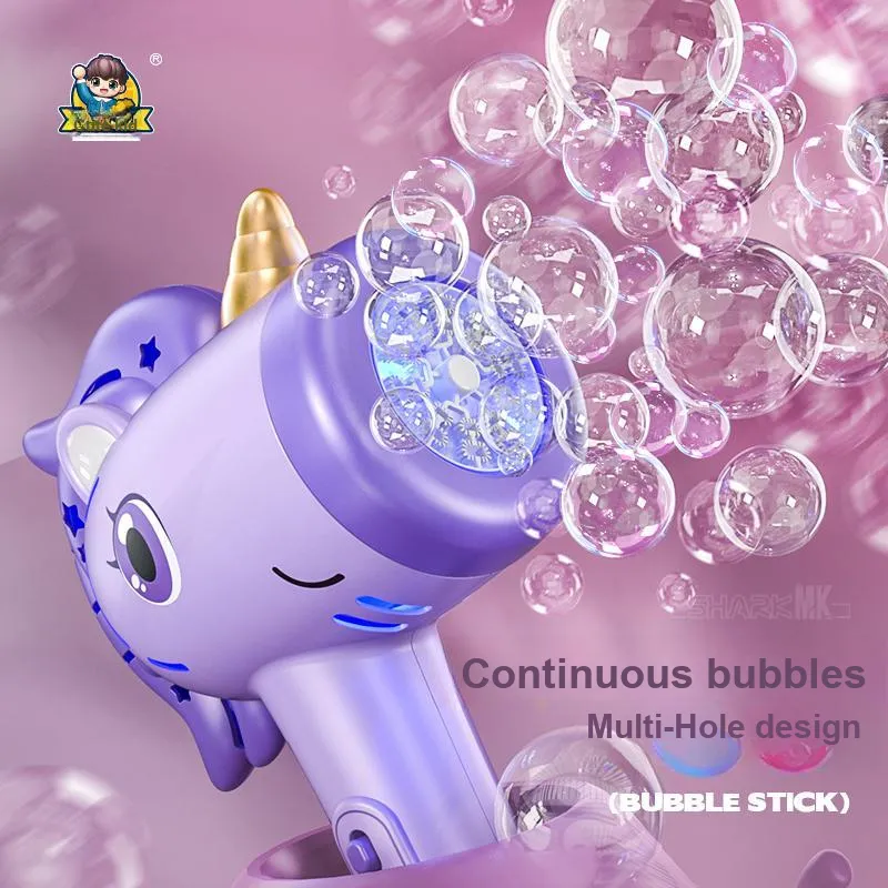 Cute Baby Fully Automatic Unicorn Bubble Wand, Leak Proof Bubble Machines-5