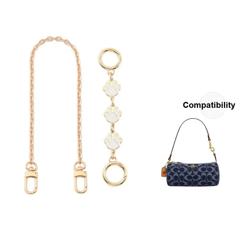 Gloya Metal Bag Accessory Women's Gold Tone/White-4