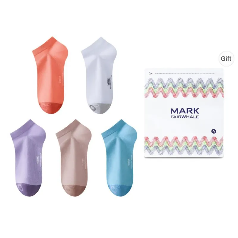 FAIRWHALE Ankle Socks Unisex Box 5-Pack-9