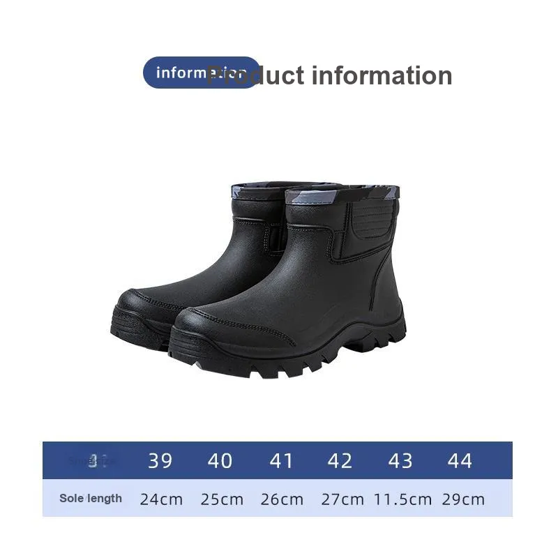 ENGMARSS Rain Boots Unisex Black-3