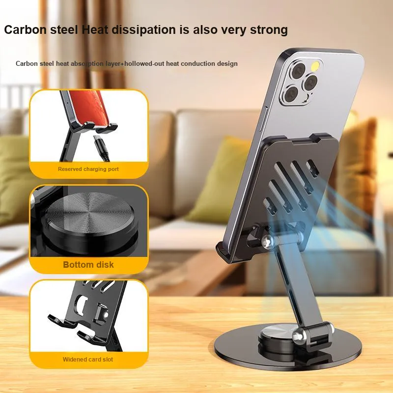 Shinco Phone Stands Desktop Foldable 360 Degree Rotating Adjustment Full Aluminum Alloy Stand-2