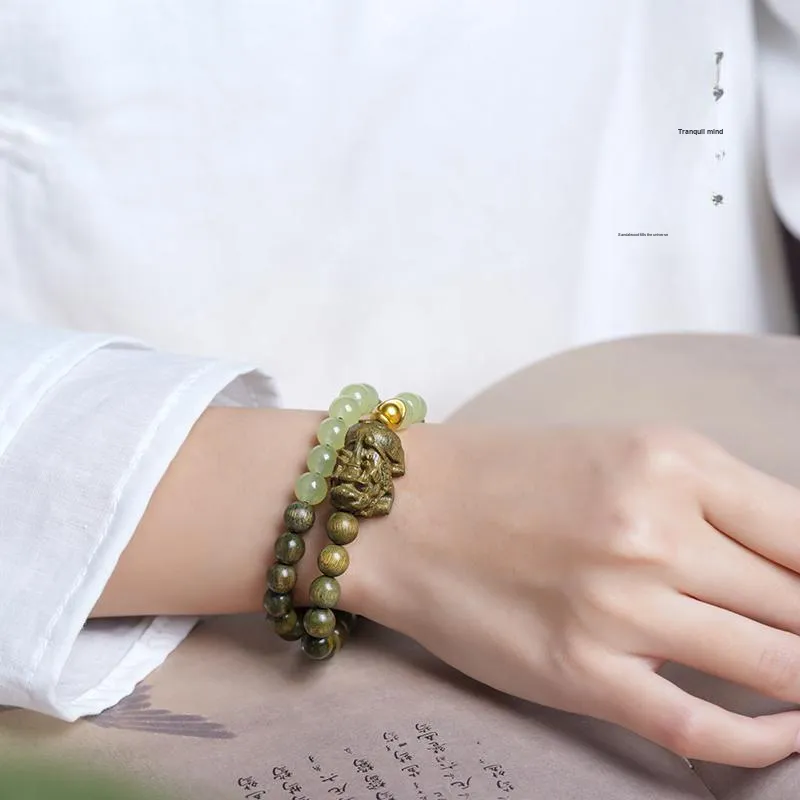 GUMUJIANG Green Sandalwood Bracelets Unisex-3