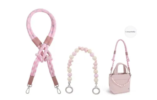 Lan Bao Fan Microfiber Synthetic Leather Bag Strap Women's Pink