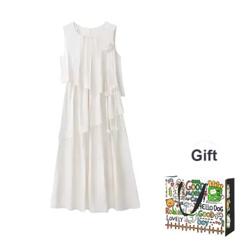 ZVJH Sleeveless Dresses Women's Apricot Dress Shopping Bag