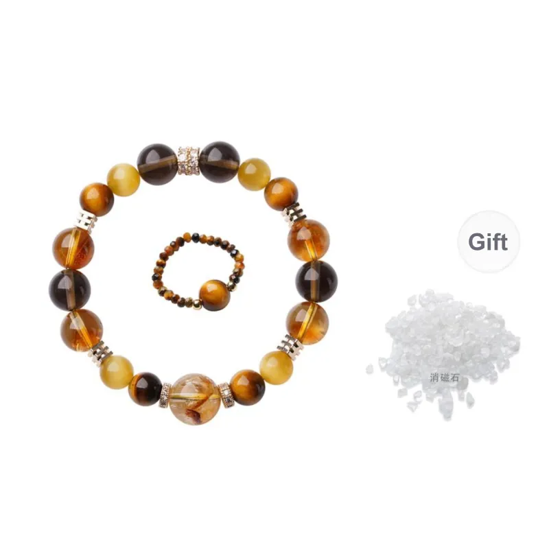 Cuiya Golden Building Tiger's Eye Stone Bracelets Unisex-0