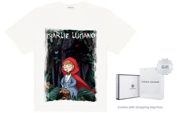 Charlie Luciano Drop Shoulder Sleeve T Shirt Unisex White