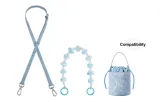 Blue Leather Strap Adjustable 90-120cm+Cartoon Decorative Chain