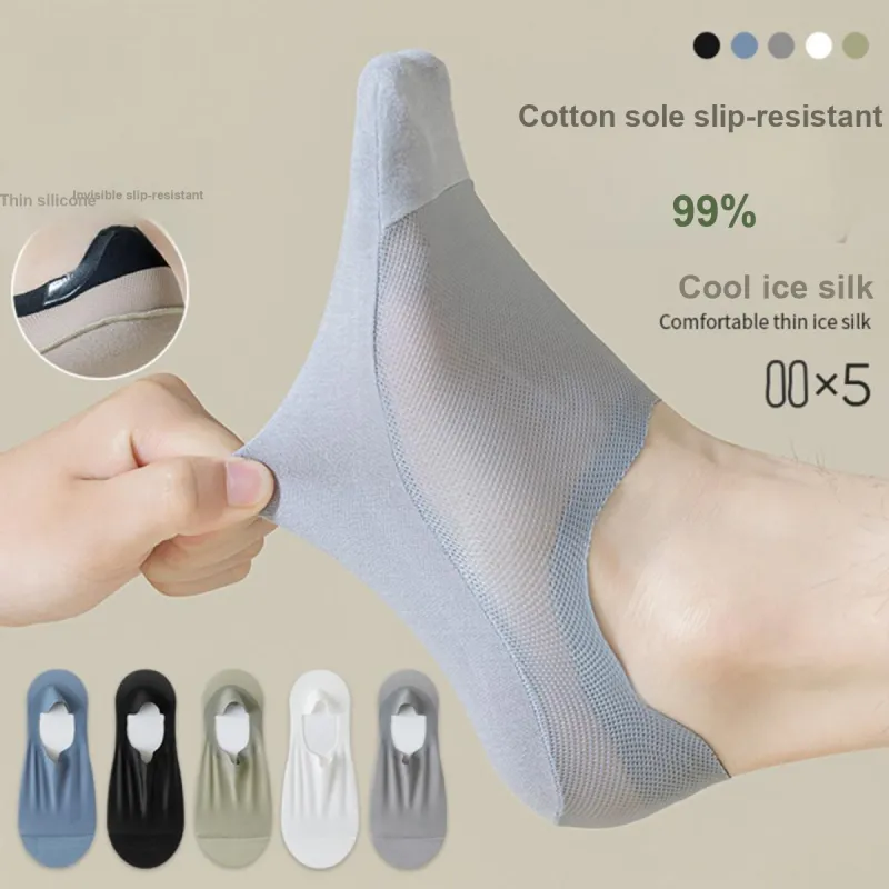 MIIOW No Show Socks Men's 5 Pack Mixed Color-3