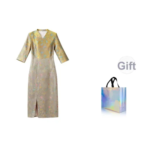 CTMY Золотая рыбка Colorful Бабочка В комплекте сумка для покупок Женские Ципао