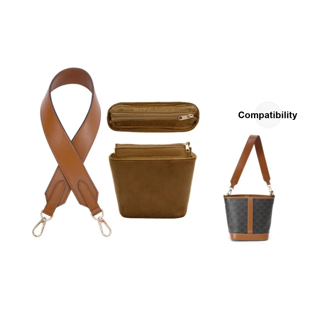 Lan Bao Fan Original Fleece Bucket Bag Liner Bag Unisex Brown