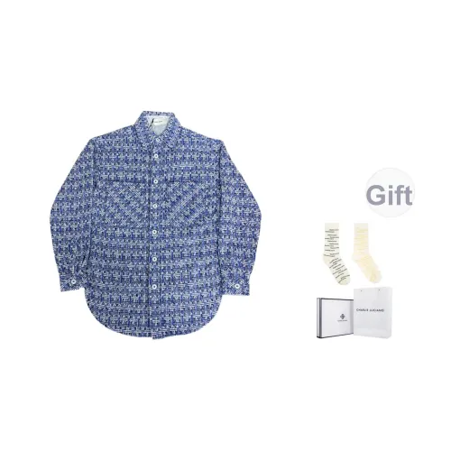 Charlie Luciano Рубашка Унисекс Фиолетово-Белая