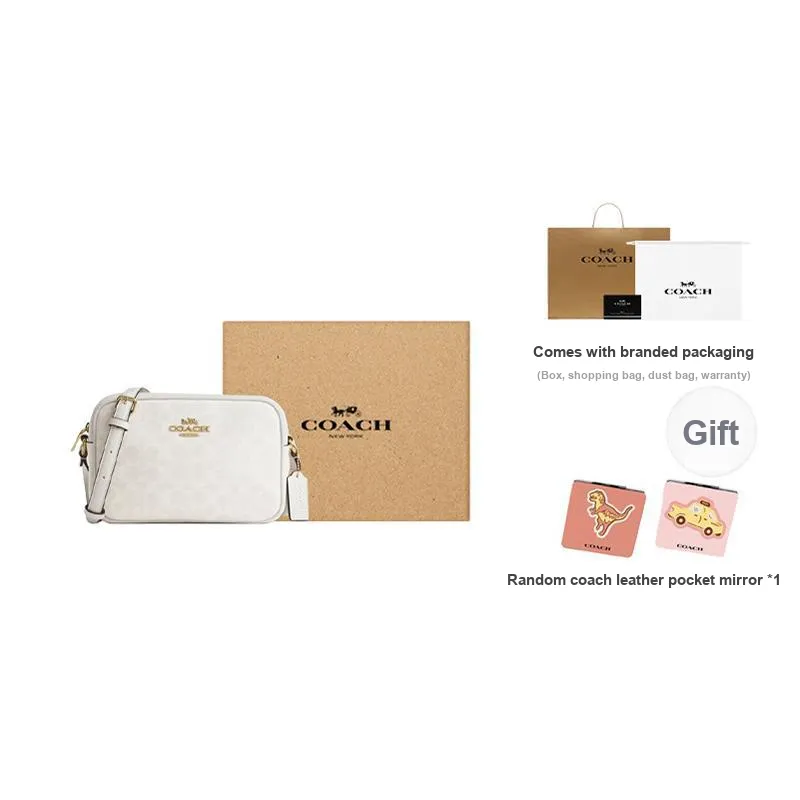 COACH Jamie Canvas Canvas Bag Crossbody Bag Shoulder Bag Small Size Women's White-8