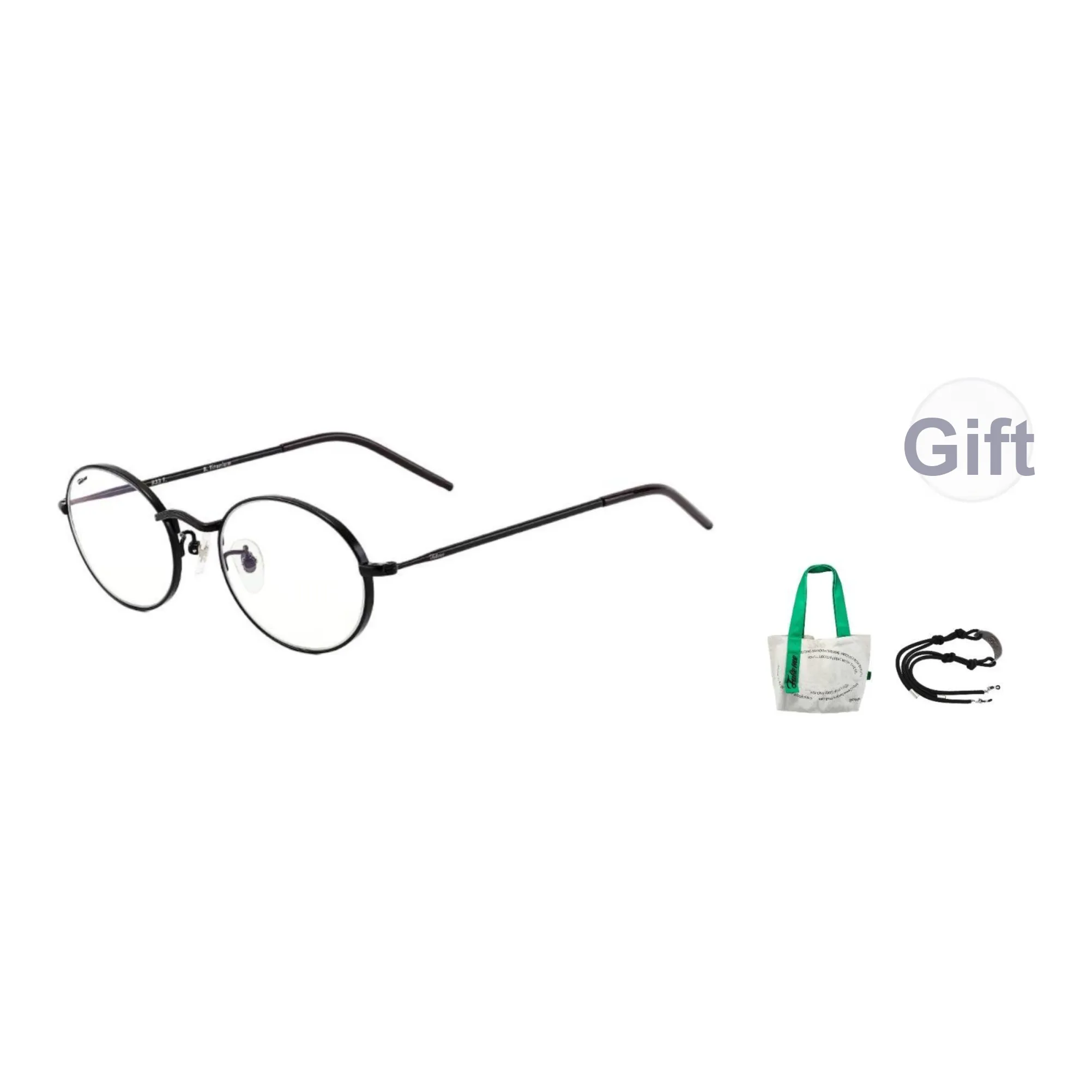 Fakeme β-титан Овал Оправы для очков Унисекс Черный