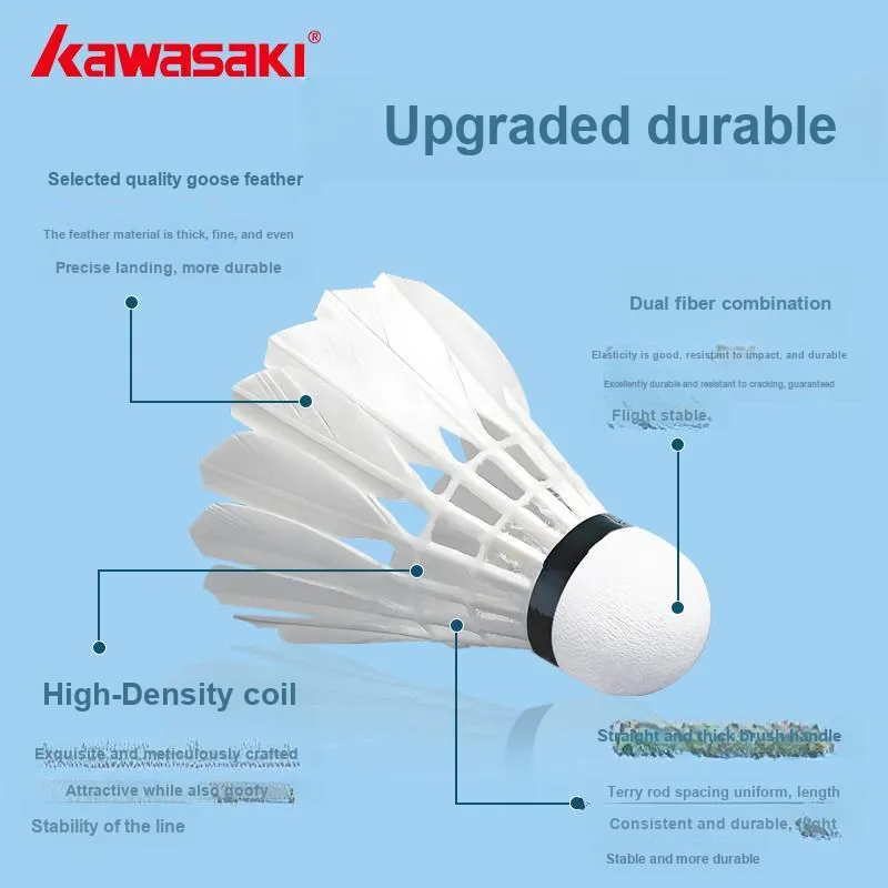 Kawasaki Breakthrough 1 12 Pack Goose Feather All Round Goose Feather Indoor And Outdoor Shuttlecocks-2