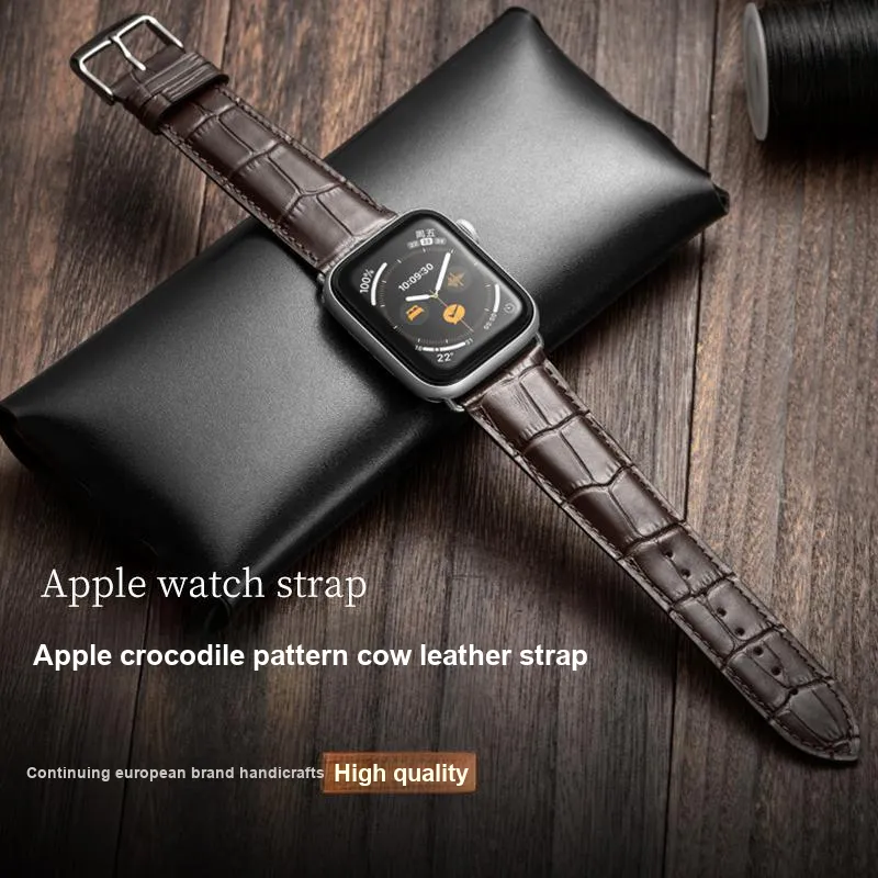 IStrap Apple Compatibility Watch Band 41/42/45/46/49mm Cowhide Leather Material-5