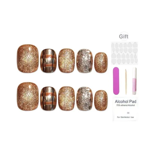 XIAMEIYU Стиль Майярд Color Series Клетчатый Винтаж False Nail Короткий Круглый 15 мм