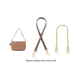 Coach Brown 1.1cm Width Plain Weave Gold Buckle Underarm 65cm+Free Decorative Chain 40cm