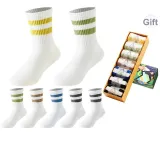 Grade School Thigh-High Socks 7-Pack Gift Box Set (Ages 10-12 Years Old/Color Block)