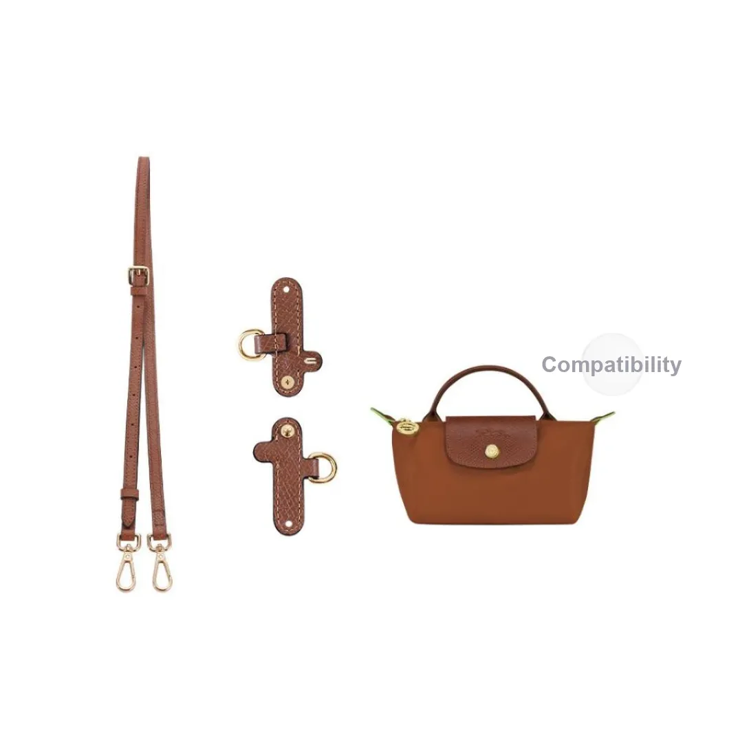 Lan Bao Fan Cow Leather Bag Strap Unisex Brown