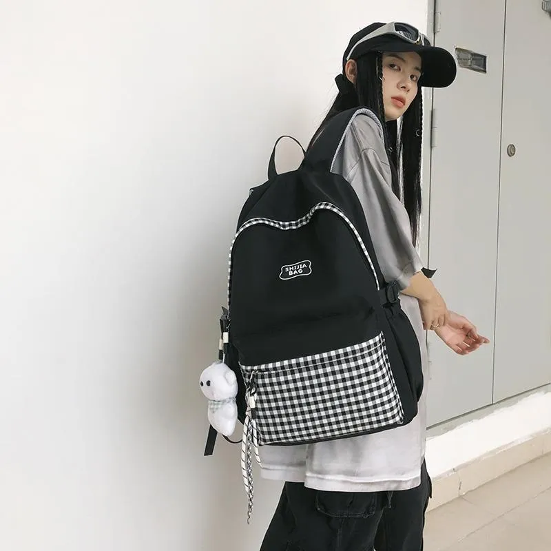 URBAN FOREST Nylon Backpack Unisex White/Black-8