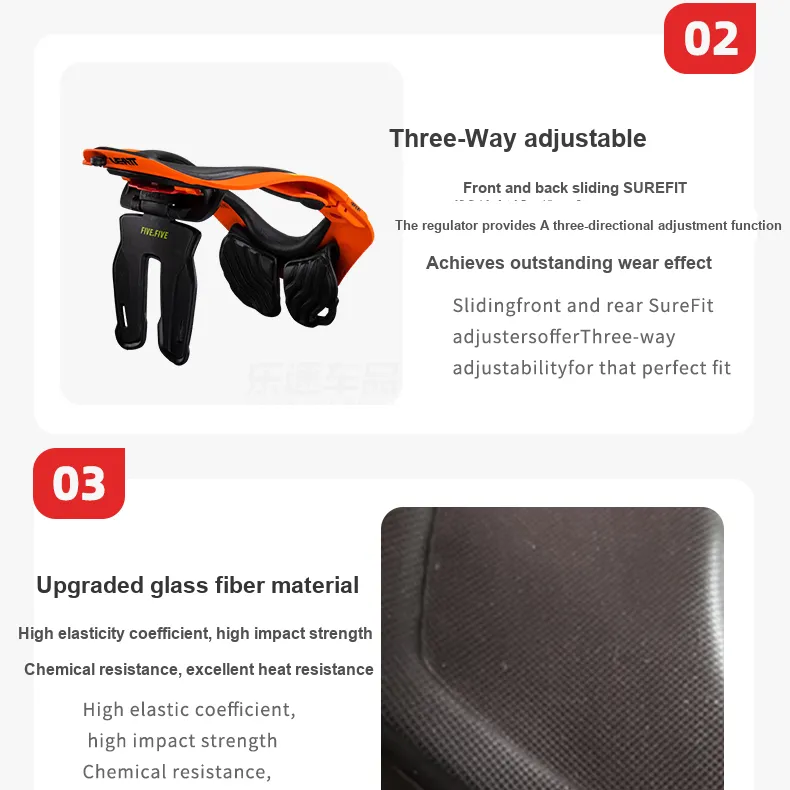 LEATT Motorcycle Protective Gears Glass Fiber Neck Unisex S/M L/XL Neck Protection-8