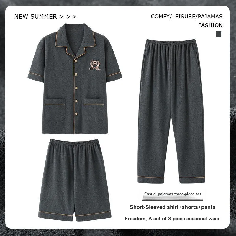 Mulong Family Pajama Set Men's Dark Gray-1