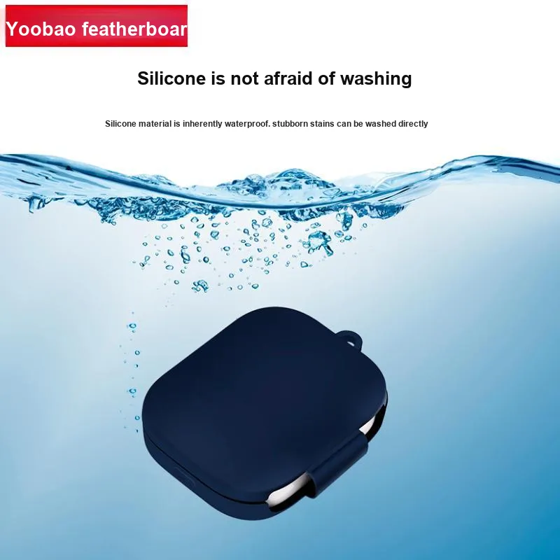 Yoobao Compatibility Red Beige Buds6 Silicone Active Impact Resistant With Hooks Headphone Cases-4