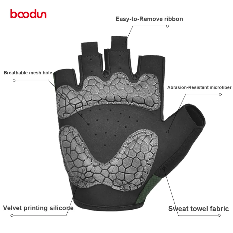BOODUN Riding Equipment Cycling Glove Outdoor Sports Unisex Microfiber Suede Printing Silicone S/M/L/XL-7