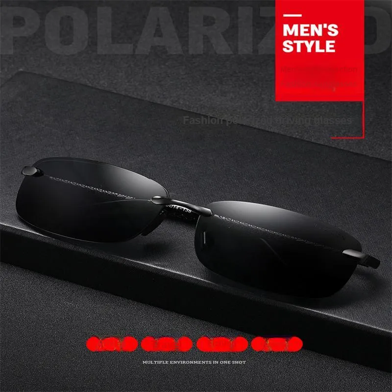 Thunder Pailong Alloy Square Sunglasses Men's Black Gray Gold-1
