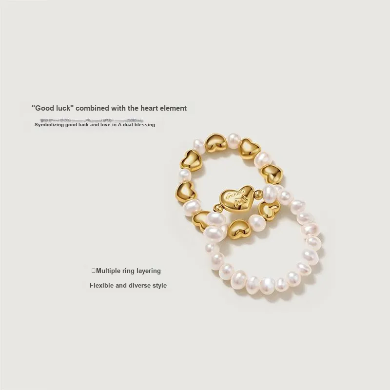 Amber Lollipop Luck Collection Pearl Rings Women's-1