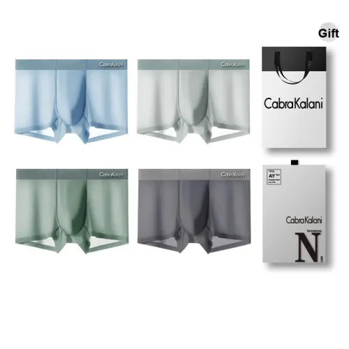 CABRAKALANI Cabra Kalani Ice Silk Cooling Air Conditioners Pants Minimalist Style Comfortable Boxer Briefs 4 Pack Gift Box Set Men's Boxers