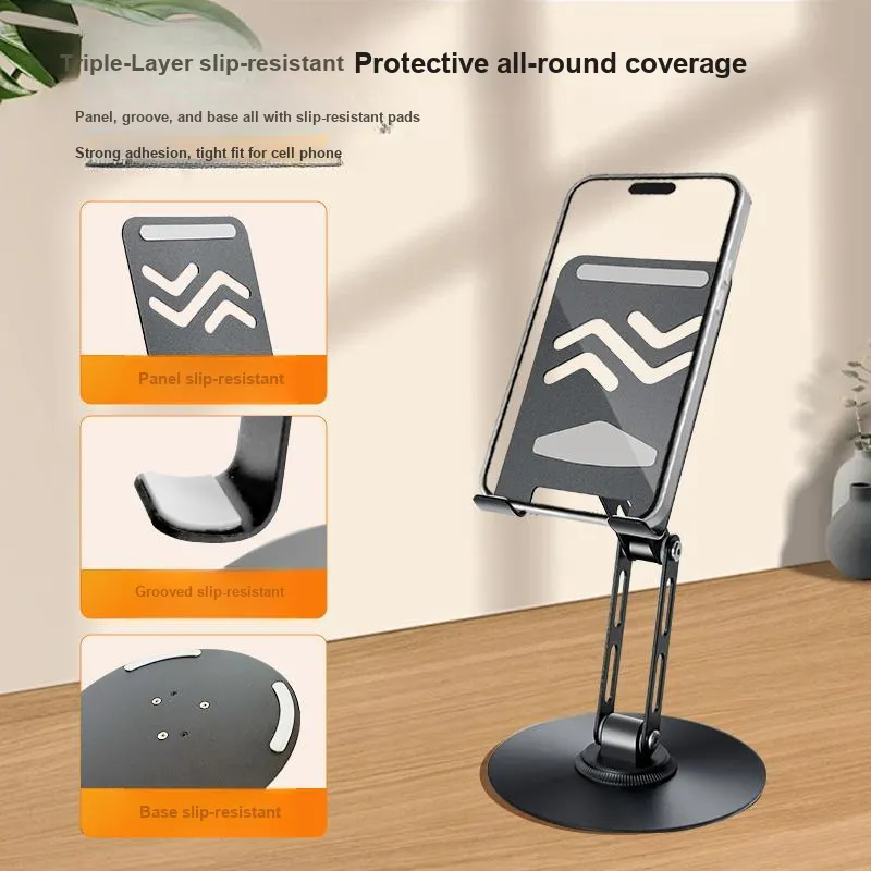 Shinco Cell Phone Flat Stand Quad Rotor Rotating Desktop Stand With Foldable Height Adjustment And 360 Degree Rotation-9