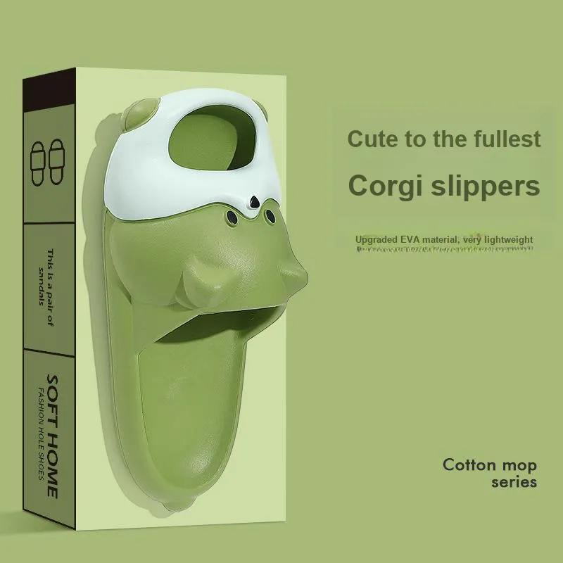 Lighthearted Cute Puppy Slippers Summer Slip Resistant Platform Squashy And Bouncy Feeling Eva Slippers-1