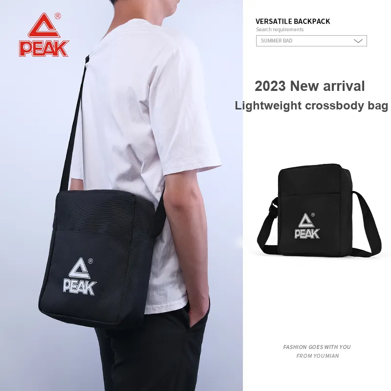 PEAK Polyester Crossbody Bags Shoulder Bags Regular Unisex Black-1