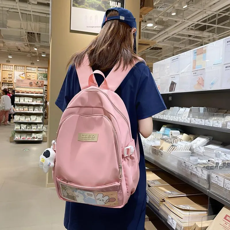Wolfhorse Nylon Backpack Unisex Pink/Blue/Black/Purple-3