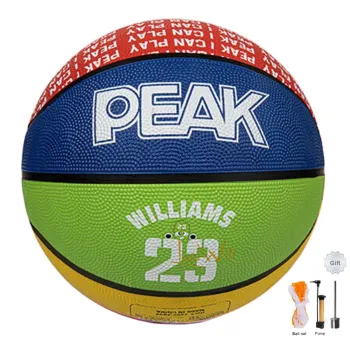 PEAK PU Basketball Green Blue Red Yellow Color Blocking Size 7 5 Size Training Unisex