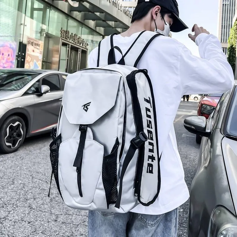 HCXK Oxford Backpack Unisex Gray/Black/Red-2