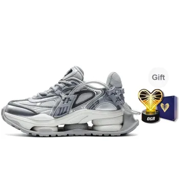 OGR R Line Shuttle Rifter Rift Runner Low Top Chunky Sneakers Unisex Laser Silver