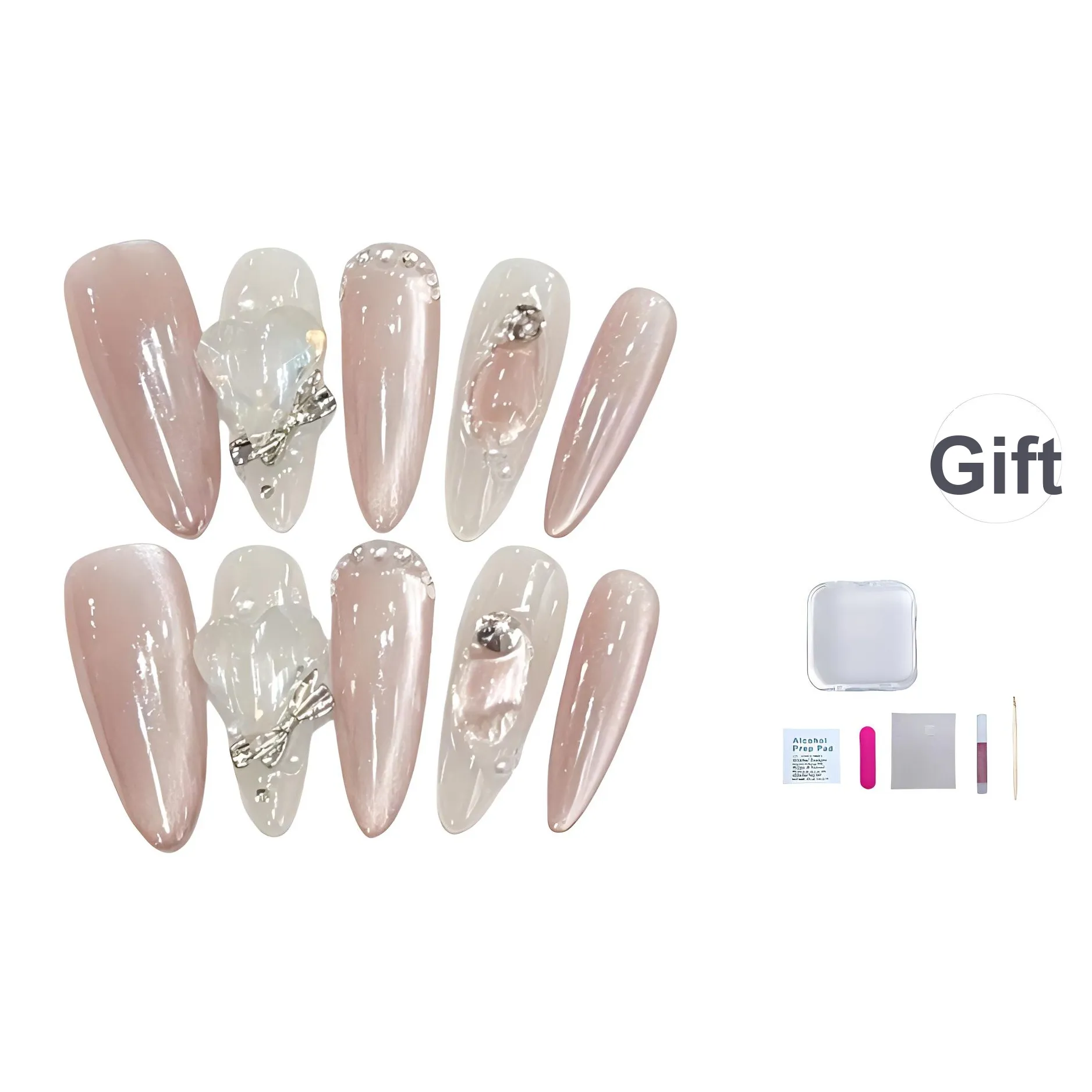 A Few More Cute Dreamy Pure Hot Girl Icy Clear Premium Ambiance False Nail Almond Pink Smudge Cat Eye A Few More Cute Мечтательный Pure Горячая девушка Ледяная прозрачность Премиум Атмосфера False Nail Миндально-розовый Смужка Кошачий глаз